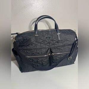Kate Spade Carmella Weekender Duffle Bag Black Quilted
